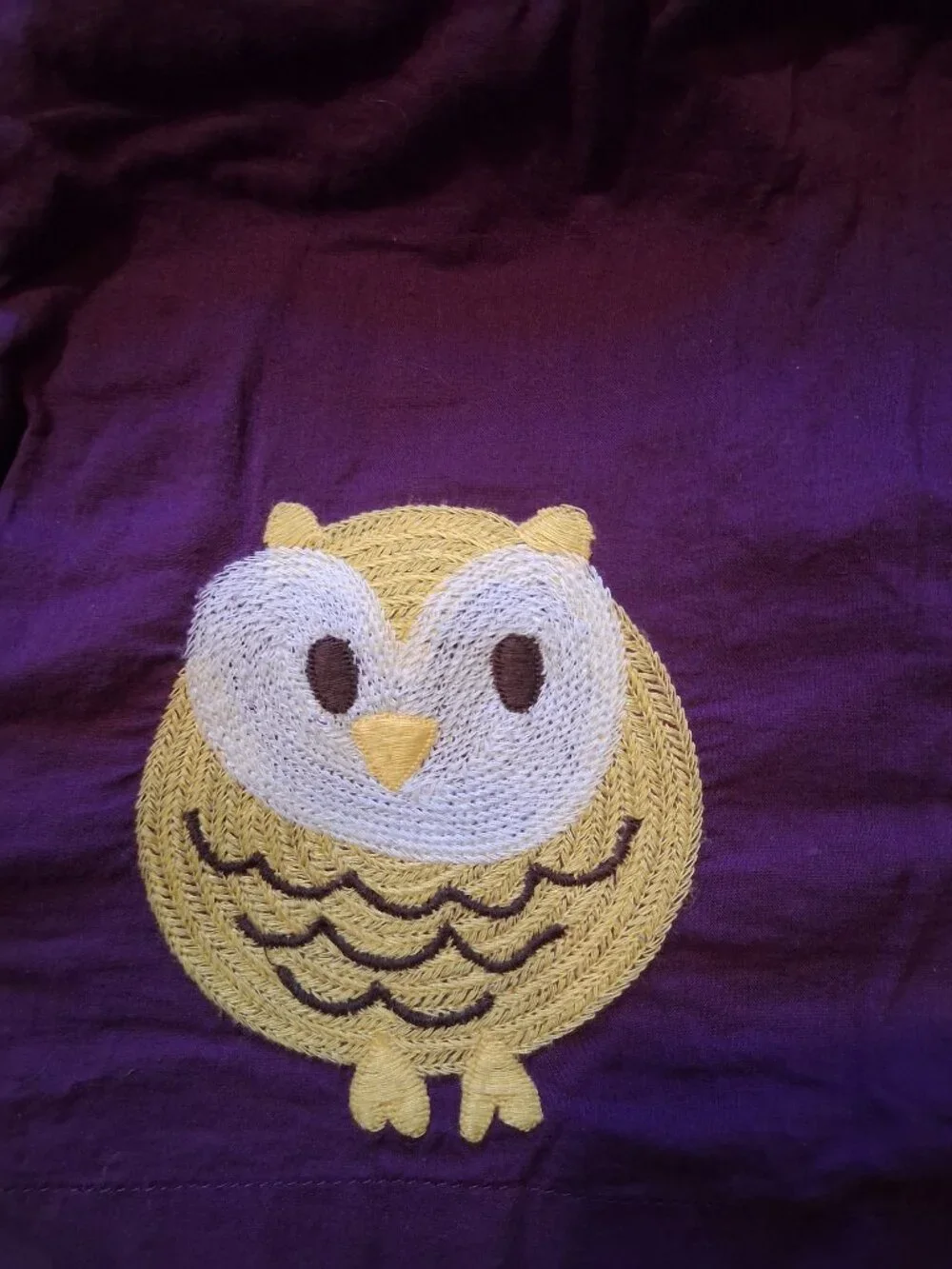 mini Boden 100% Cotton Purple Embroidered Owl Skirt
